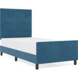  Krevetna konstrukcija u tamnoplavom baršunu 90x190 cm | shoptok.hr
