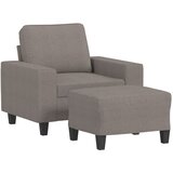  Fotelja s tabureom smeđesiva 60 cm od tkanine | shoptok.hr