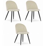  Set od 3 BELLO stolice - bež baršun / crne noge | shoptok.hr