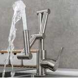 ELITE EDITION Moderna teleskopska rotacijska kuhinjska armatura KS1409 | Prilagodljiva pipa edinstvenega dizajna — Zlata | Shoptok.si