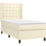  Krevet s oprugama i madracem krem 100x200 cm od umjetne kože | shoptok.hr