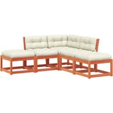  The Living Store Vrtna sedežna garnitura 5-delna z blazinami voščeno rjava - Vrtna Sedežna Garnitura, (21455382) | Shoptok.si
