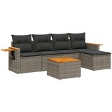 Maison Chic Seti vrtnega pohištva - Vrtna garnitura - Vrtni pohištvo set 6-delna z blazinami siv poli ratan, (21808217) | Shoptok.si
