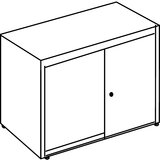 mauser Omara z drsnimi vrati, VxŠxG 830 x 800 x 432 mm, plošča iz umetne mase, 1 polica, čista bela / aluminijasto siva / javor | Shoptok.si
