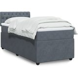 vidaXL Box spring postelja z vzmetnico temno siva 80x200 cm žamet Cene