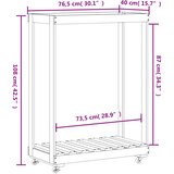 vidaXL Držač za cjepanice s kotačima 76 5x40x108 cm masivna borovina | shoptok.hr