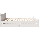  Posteljni okvir brez vzmetnice bel 200x200 cm trdna borovina | Shoptok.si