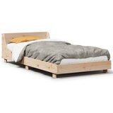 vidaXL Posteljni okvir z vzglavjem 90x200 cm trdna borovina Cene