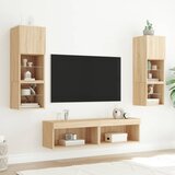  6-dijelni zidni TV elementi s LED svjetlima boja hrasta drveni | shoptok.hr