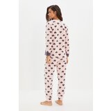 Trendyol Smoked Heart Sleep Band Polar Knitted Pajamas Set | ePonuda.com