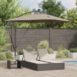 vidaXL Kantaliv dežnik z bananom Taupe 249 x 249 x 250 cm | Shoptok.si