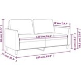  Dvosed kapučino barve 140 cm umetno usnje | Shoptok.si