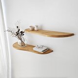 Kalune Design Police u setu 2 kom od punog hrasta u prirodnoj boji 100 cm Wavy – | shoptok.hr