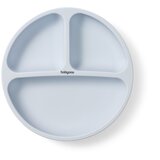 BabyOno Silikonski okrugli tanjur s odjeljcima i vakuumom 6 m+, plava | shoptok.hr