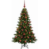  Umjetno božićno drvce s kuglicom 150 cm 150 LED lampica - 150 cm s LED-ima i crvenim lopticama | shoptok.hr