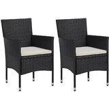 Maison Chic Vrtni jedilni stoli - Stol za vrt 2 kosa poli ratan črne barve JS284, (21877492) | Shoptok.si