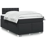 The Living Store Box spring postelja z vzmetnico črna 120x190 cm umetno usnje - Box Spring Postelja, (21428319) Cene