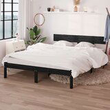  Okvir za krevet od masivne borovine crni 140 x 190 cm | shoptok.hr