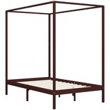 Furnova Posteljni okvir z baldahinom temno rjav iz borovine 120x200 cm, (21935791) | Shoptok.si