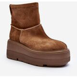 Zazoo Leather Women's Boots on Chunky Sole Camel 3424 | Shoptok.si