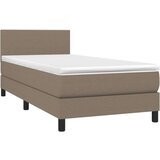 vidaXL Krevet box spring s madracem LED smeđesivi 80 x 200 cm tkanina | shoptok.hr