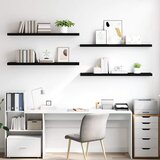  Plutajuće zidne police 4 kom crne 120 x 23,5 x 3,8 cm MDF | Eponuda.com