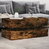 vidaXL Klubska mizica z LED lučkami dimljeni hrast 90x50x40 cm Cene