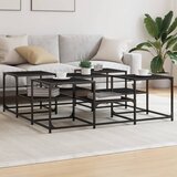 vidaXL Klubska mizica črna 121x121x40 inženirski les | Shoptok.si