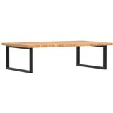  Zidna polica za umivaonik od čelika i masivne hrastovine Smeđa 100 x 60 x 2.5 cm | shoptok.hr