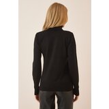  Women&#039;s Black Turtleneck Lightweight Balloon Sleeve Knitwear Sweater | Eponuda.ba