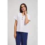 Moodo Women's T-shirt with buttons - white | shoptok.hr