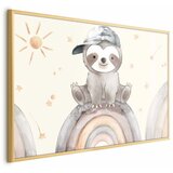  Plakat - Little Animal Among Stars and Rainbows 90x60 Zlatni okvir | shoptok.hr