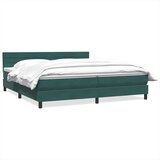 Box Spring krevet s madracem tamno zeleni 180x220 cm baršun | shoptok.hr
