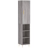 Maison Chic Visoka omara - Komoda - Predalnik siva sonoma 34,5x34x180 cm inženirski les, (21720282) | Shoptok.si