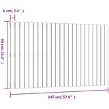 Zidno uzglavlje crni 147x3x90 cm od masivne borovine | Eponuda.com