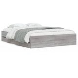 vidaXL Posteljni okvir s predali siva sonoma 140x190 cm inženirski les, (20951750) Cene