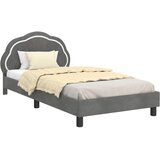  Krevet za djecu s uzglavljem Tamnosiva 90 x 200 cm Baršun | Shoptok.si