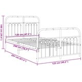  Metalni okvir kreveta uzglavlje i podnožje crni 120x200 cm | shoptok.hr