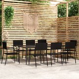 vidaXL 9-dijelni vrtni blagovaonski set crni | shoptok.hr