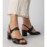  Black women's block heel sandals Melfi | ePonuda.com