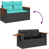  10-dijelni set vrtnih sofa s jastucima crni poliratana bagrem | shoptok.hr