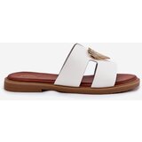 EVENTO Women's flat sandals with golden decoration white Karinma | shoptok.hr