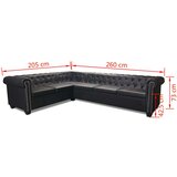 vidaXL Kutna garnitura Chesterfield za 5 osoba od umjetne kože crna | shoptok.hr
