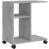 vidaXL Stranska mizica s koleščki betonsko siva 50x30x55 cm inž. les | Shoptok.si