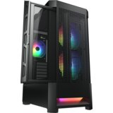 Cougar Airface RGB Crno Kućište | Mid Tower PC Kućište s Mrežastom Prednjom Pločom i ARGB Ventilatorima | shoptok.hr