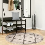  Čupavi tepih PAMPLONA s visokim vlaknima bež-antracit Ø 120 cm | shoptok.hr