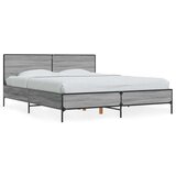  Posteljni okvir siva sonoma 150x200 cm inž. les in kovina | Shoptok.si