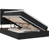  LED krevet za pohranu s madracem Crna 140 x 190 cm Baršun | shoptok.hr