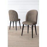 Hanah home set trpezarijskih stolica Bika 4 kom, kapućino tkanina Babyface, crne drvene noge | Eponuda.com