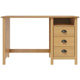 Furnova Pisalna miza Hill s 3 predali 120x50x74 cm trdna borovina, (21925291) | Shoptok.si